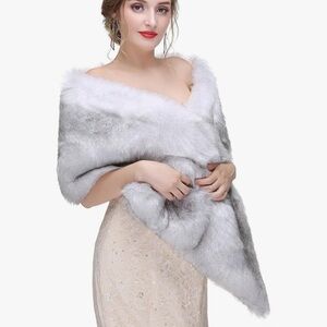 Women's Faux Fur Shawl Wraps for Wedding/Bridal/Evening Party